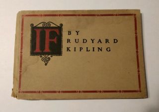 If By Rudyard Kipling First Edition 1910 Hardcover Book Doubleday Page & Co Rare