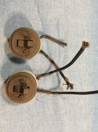 Antique Brass White Porcelain On/off Toggle Snap Light Switches (2)