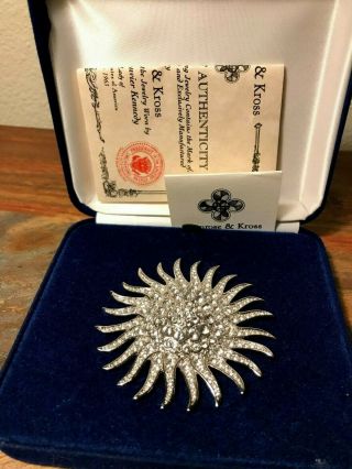 Camrose And Kross Jackie Kennedy Pin Brooch Rhinestone Rare Box And Papers