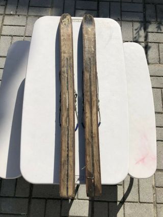 Rare VIntage Youth Penguin Cross Country Skis with Cable Bindings.  Navy Blue. 2