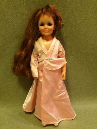 Vintage 1969 Ideal Crissy 18 " Growing Hair Doll,  Pink Satin Robe Gown