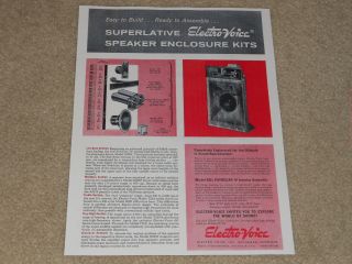Electro - Voice Patrician Iv Kd1 Speaker Ad,  1957,  1 Page,  Article,  Specs,  Rare