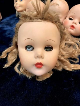 8 XL Vintage Creepy Baby Doll Heads Halloween Open/close Eyes 5.  5 - 6.  5” 2