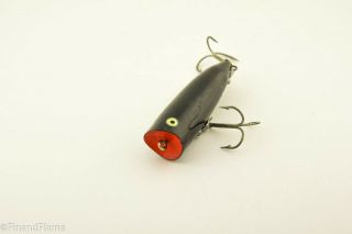 Vintage Heddon Chugger Spook 9520 B Antique Fishing Lure Solid Black BS3 3