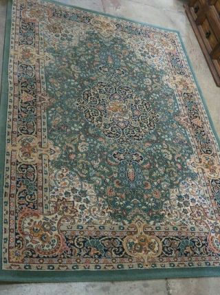 Oriental Style Floor Rug Green Floral Design Carpet (78 X 54 ") - 250