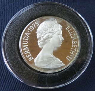 1975 Bermuda 25 Dollar Rare Silver Proof Coin,  Royal Visit of 16 February 1975 2
