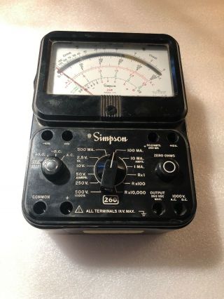 Vintage Simpson 260 Multimeter Tester Volt - Ohm - Milliammeter Series 7pm