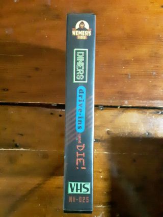 DINERS DRIVE INS AND DIE VHS NEMESIS VIDEO cult oop rare gore horror sov short 2