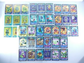 Digimon D Tector Cards & Digimon Digivolving Figure Cards Rare Holographic Gold