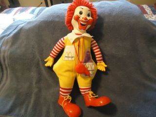 Rare Vintage 1978 Hasbro Ronald Mcdonald 20 " Doll W/ Red Whistle Cond.