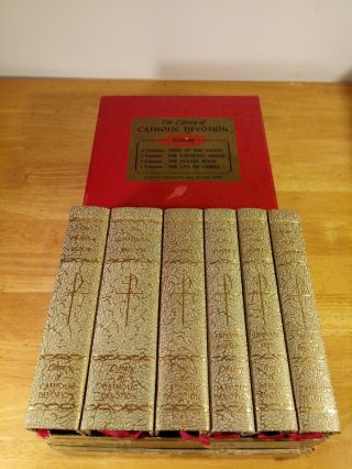 Library Of Catholic Devotion 6 Books Vintage 1958 Rare Set Complete