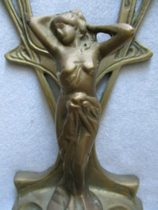 Vintage 12” Brass Frame Art Deco Nouveau Lady,  for Photos,  Pictures or Mirror 2