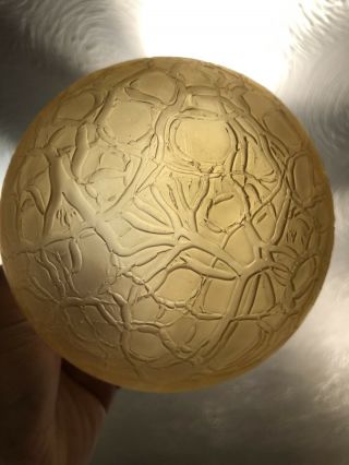 1930s Art Deco Glass Globe Ball Shade For Lamps Organic Root Design Honey Yellow