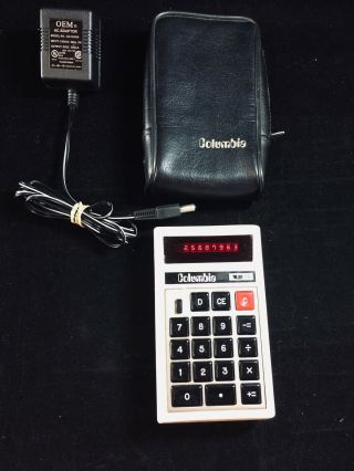 Rare 1971 Vintage Columbia Electronic Calculator W Led Display,  Case,  Ac Adapter