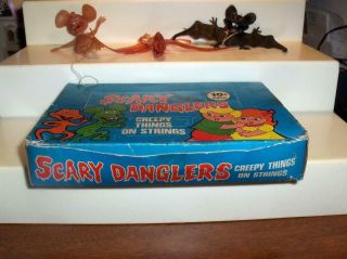 Rare Display Scary Danglers Vintage Rubber Jiggler Monster Creature Set