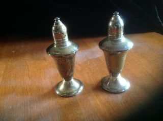 Vintage Set Duchin Sterling Silver Weighted Salt Pepper Shakers Glass Lined