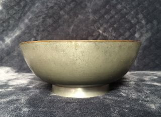 Antique Vintage Chinese Export Pewter Footed Bowl