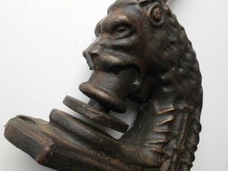 Antique Cast Iron Lion Head Stamp Seal Embosser Punch Sept 27 Th 1904
