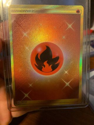 Pokemon Sun & Moon Burning Shadows - Fire Energy - Secret Rare 167/147