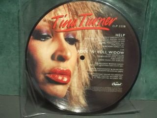 Tina Turner Help / Rock N Roll Widow Rare Uk 7 " Picture Disc 45 1984 Capitol Nm