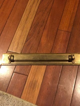 Antique Brass Cox & Stevens Aircraft Corp Air Force Us Army Rolling Ruler