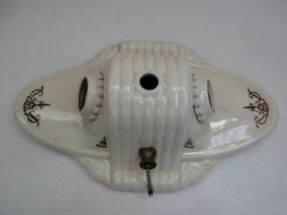 Vintage Art Deco Porcelier Porcelain Light Fixture Ceiling Or Wall