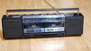 Vintage Very Rare Panasonic Rx - Fw50 Stereo Cassette Recorder Dual Deck Boombox
