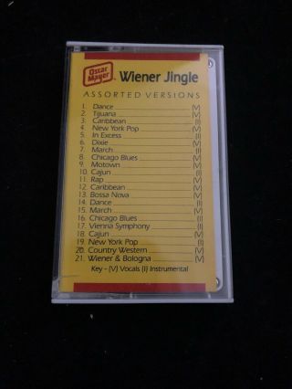 Vintage Oscar Meyer Weiner Jingle Cassette Tape.  Rare - Very Few Made