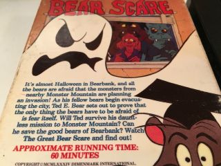 The Great Bear Scare Rare Family Halloween Animation VHS 1983 TV Movie FHE 3