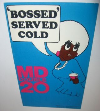 RARE Vintage Mad Dog 20/20 Ad Bossed Served Cold MD Mogen David Wine 2