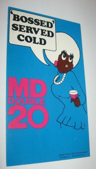RARE Vintage Mad Dog 20/20 Ad Bossed Served Cold MD Mogen David Wine 3