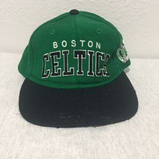 Vintage Boston Celtics Starter Arch Snapback Hat Rare 90s Green/black Cap Nba