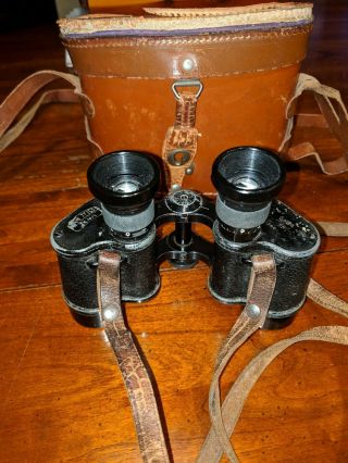 Black German Binoculars Field Glasses Carl Zeiss Jena 6 X 24 - Rare