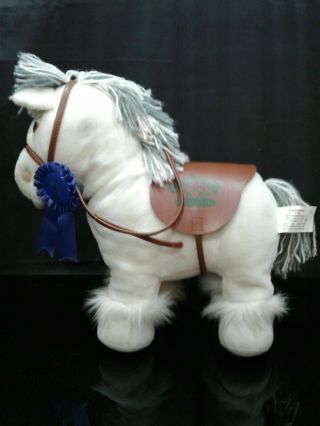 Vintage 1984 Cabbage Patch Kids Show Pony White Gray Spotted Plush Horse Bridle