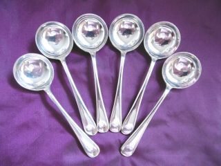 Lovely Set Of 6 Antique Silver Plated Epns Elkington Old English Ladle Spoons