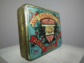 Antique Scottish S.  C.  W.  S.  Shieldhall Heath Brown Flake Tobacco Tin 2