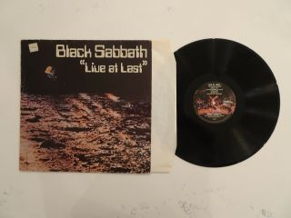 Black Sabbath Live At Last Lp Rare Orig.  1980 Uk Nems Press Master Paranoid Vol