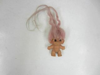 Vintage 1964 S.  H.  E.  Troll Pencil Topper Pink Hair With Lavender Eyes 1 1/2 " She