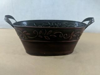 Red Black Metal Decorative Basket Bucket Container With Handles B11