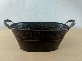 Red Black Metal Decorative Basket Bucket Container With Handles B11 3