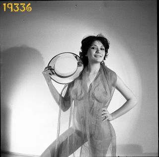 Semi Nude Girl Smiling In Transparent Clothes 1970s Fine Art Vintage Negative