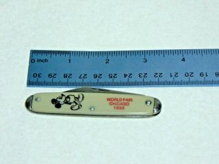 Rare 1933 Chicago World Fair Mickey Mouse Pocket Knife - Marked U.  S.  A.