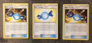 Pokemon Tcg Sun & Moon / Celestial Storm Rare Candy Trainer (item) Set (x3) Nm