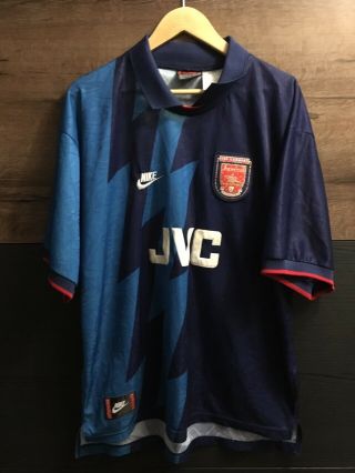Arsenal 1995 1996 Away Football Shirt Nike Vintage Rare Jvc Size Xxl Men