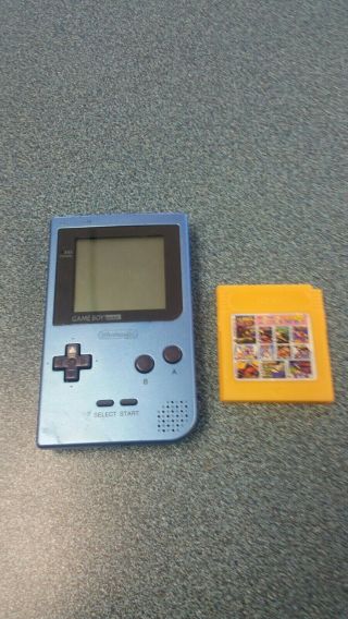 Nintendo Game Boy Pocket Launch Edition Ice Blue Handheld System Very Rare