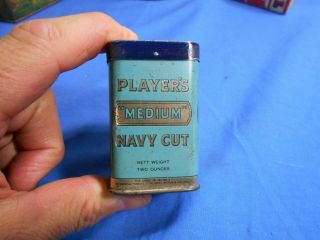 Rare 1920s Players 2 5/8 " X 1 5/8 " Pocket Tobacco Tin,  Return For Tobacco Refill