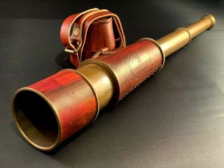 Telescope Leather Brass Spyglass Nautical Antique Marine Vintage Spy Glass