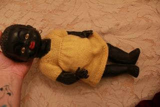 Vintage Black Native Tribal Ethnic Baby Doll Hard Plastic Americana Molded Hair