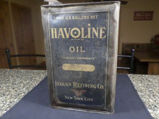 Havoline Indian Refining Co,  Motor Oil Can Rare 5gal