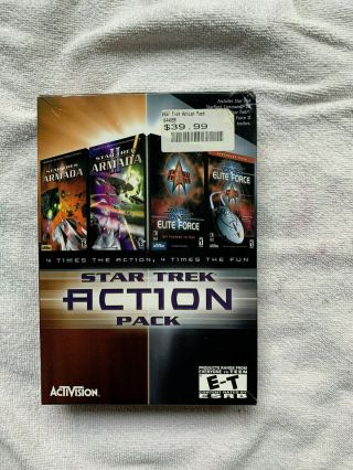 Star Trek Action Pack (pc) Activision 2002; Armada,  Elite Force - W/box,  Rare